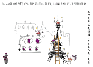 Carte anniversaire Joyeux anniversaire de la tour Eiffel